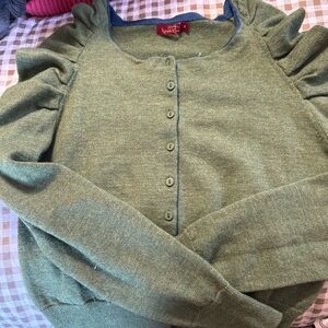 Krimson Klover Olive Ruffle Cardigan